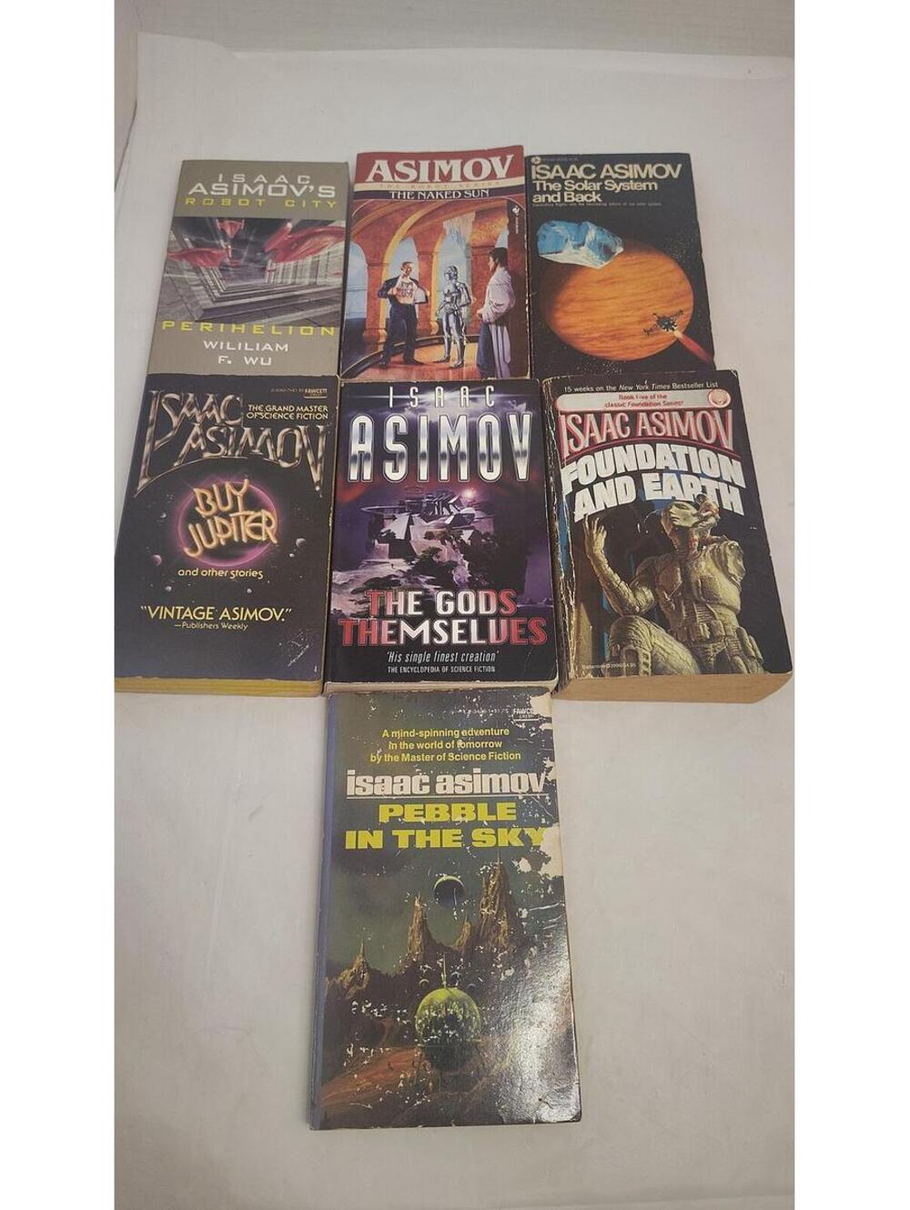 Isaac Asimov Sci-Fi Book Lot Foundation Pebble Sky Gods Themselves Set